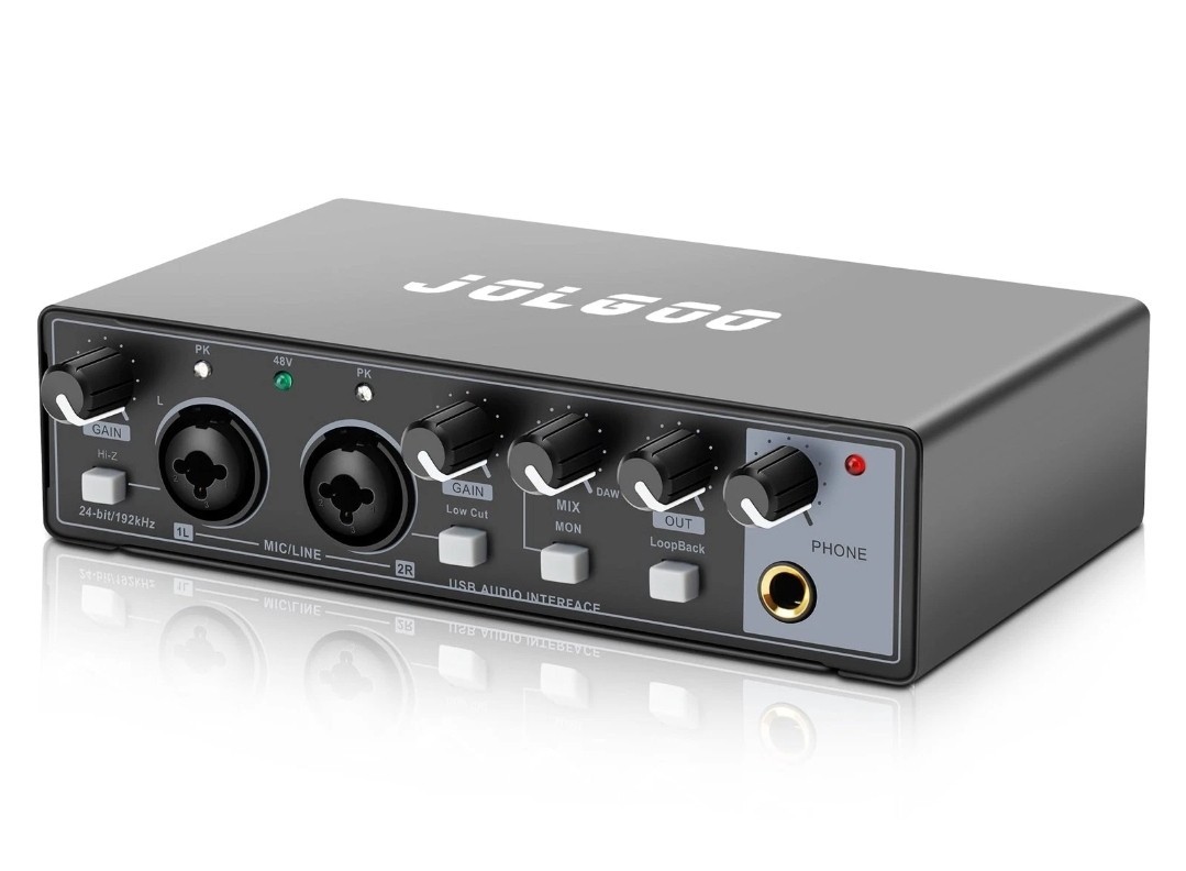USB Audio Interface for Recording Music, 24-Bit/192kHz, Plug and Play Audio I...