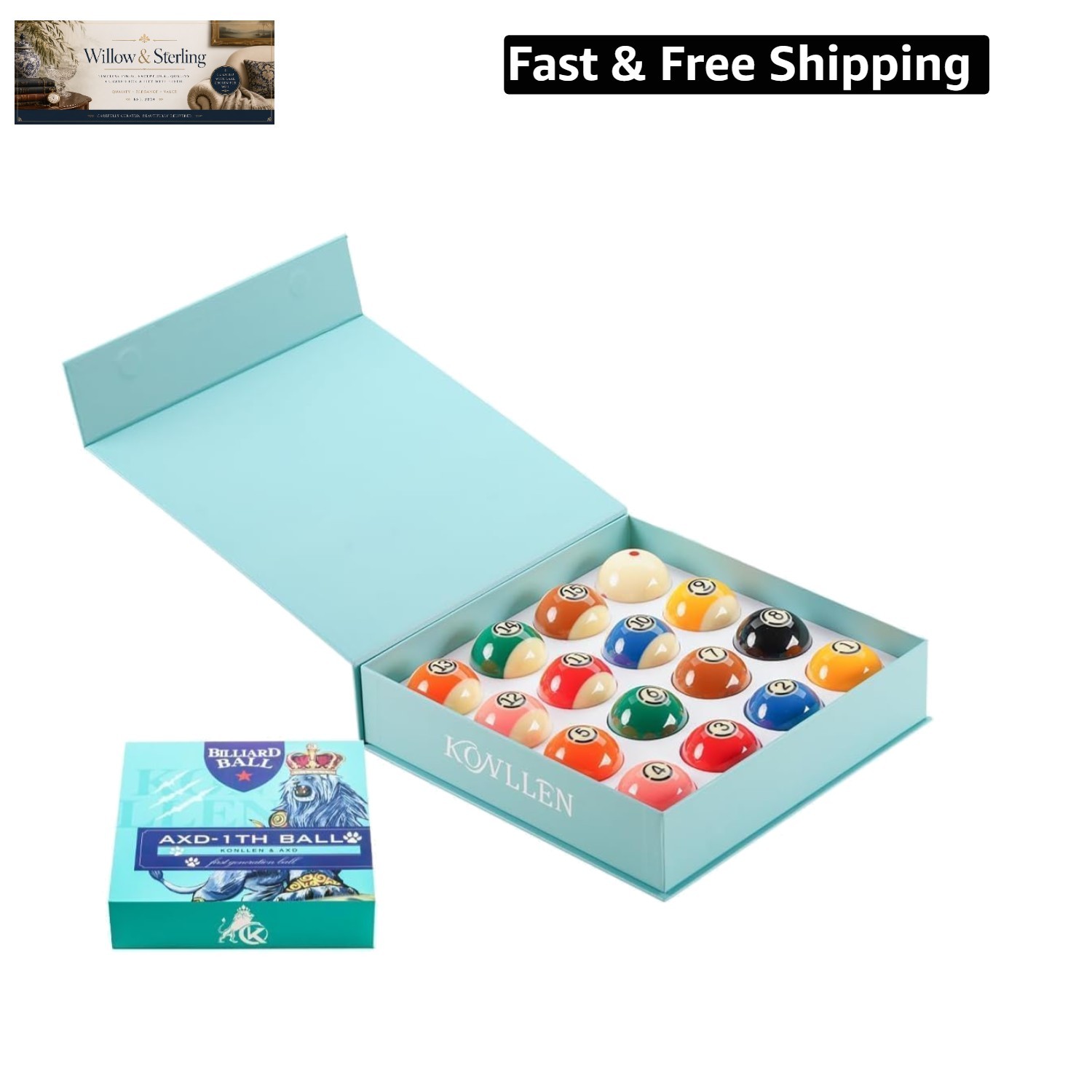 Phenolic Resin Billiard Balls Set 2-1/4" Regulation Size Tournament Pool Ball...