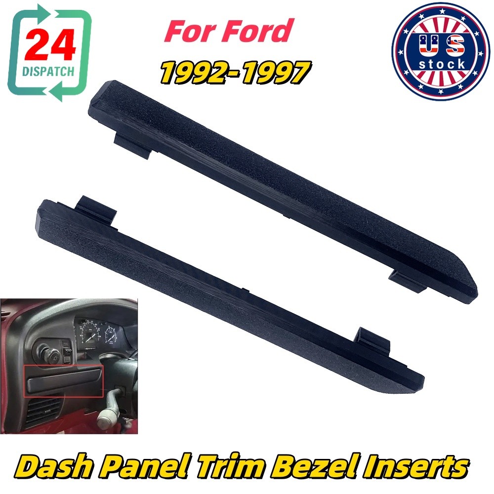 For 92-97 Ford F150 F250 F350 Bronco LH &RH Dash Panel Trim Bezel Inserts 1Pair