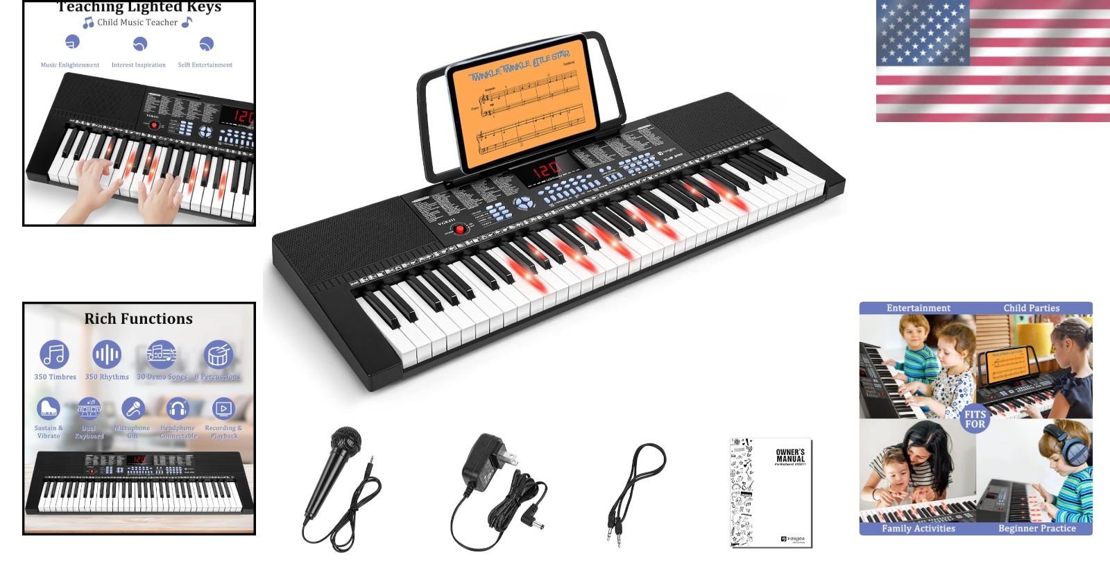Durable 61-Key Keyboard with Teaching Modes