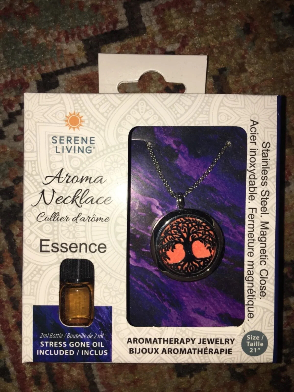 Serene Living Aroma Necklace NEW orange Essence