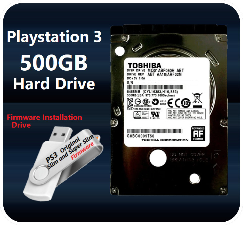 PS3 500GB Internal Hard Drive Toshiba USB Firmware Installation Official Softwar