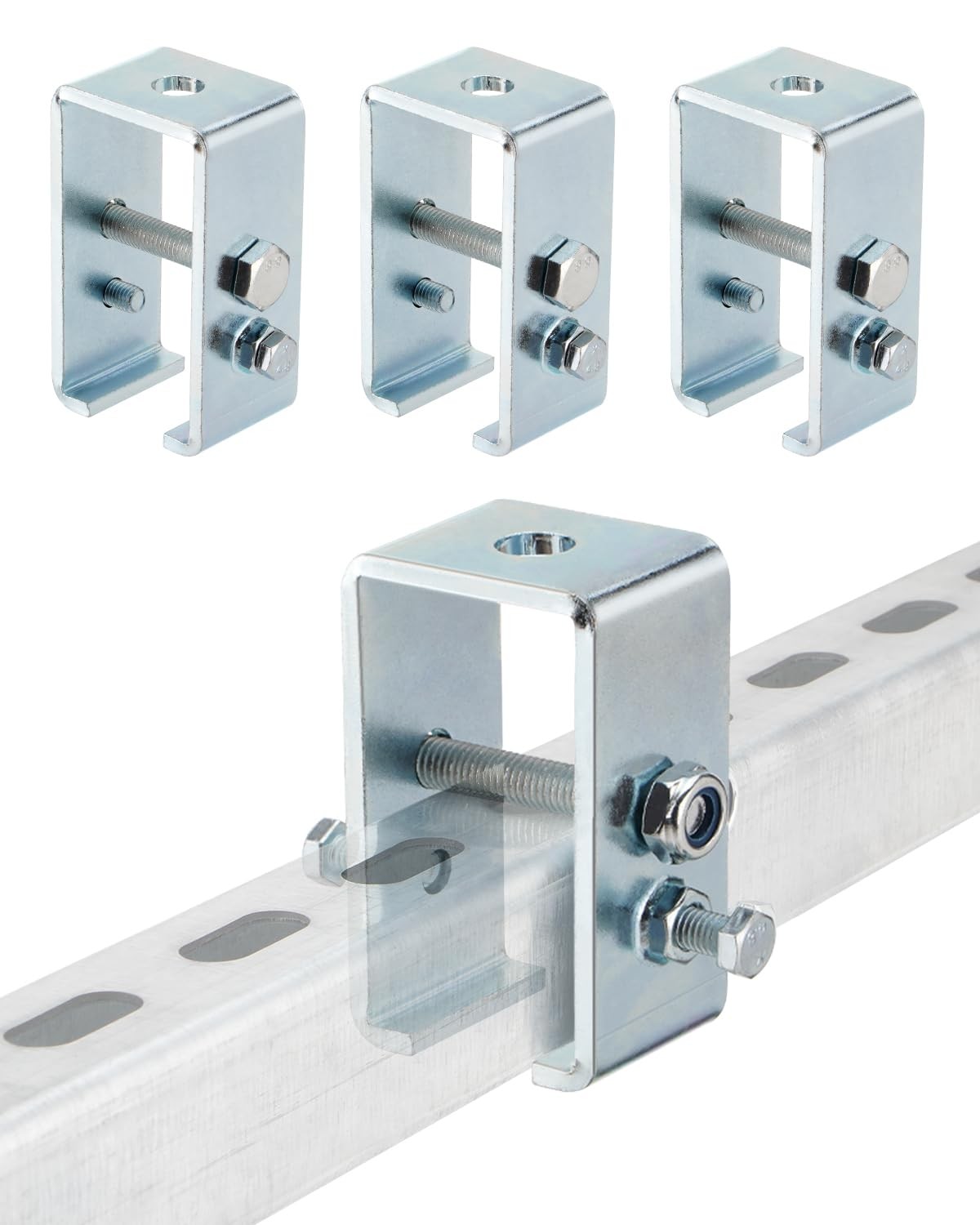 Venussar Upgrade Channel Trolley Track Hanger Bracket for UNISTRUT Silver