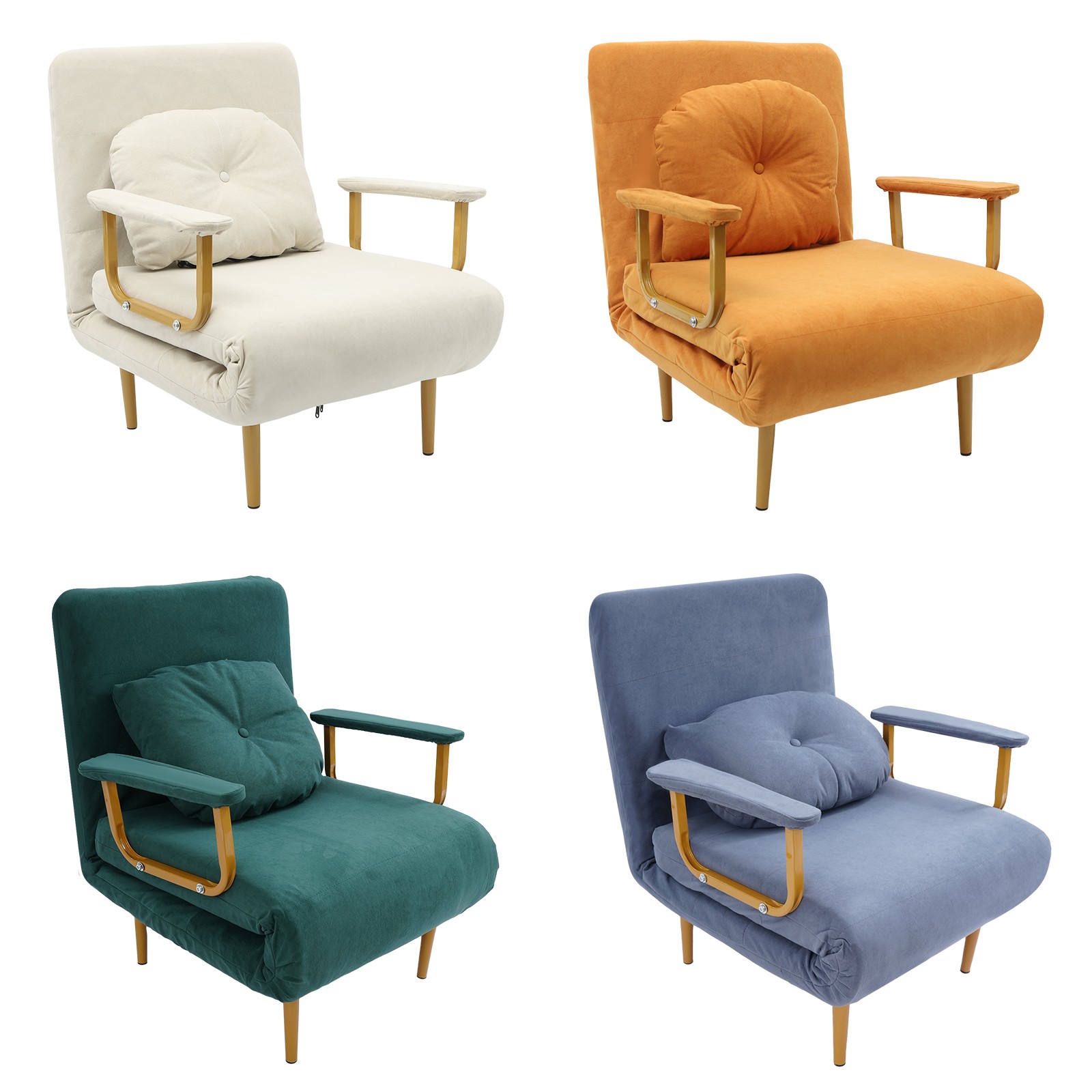 3-in-1 Convertible Chair Bed Great Sofa Bed Chair Adjustable Backrest w/Armrest