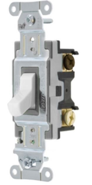 HUBBELL CSB320W 20A 3-WAY WHITE SWITCH