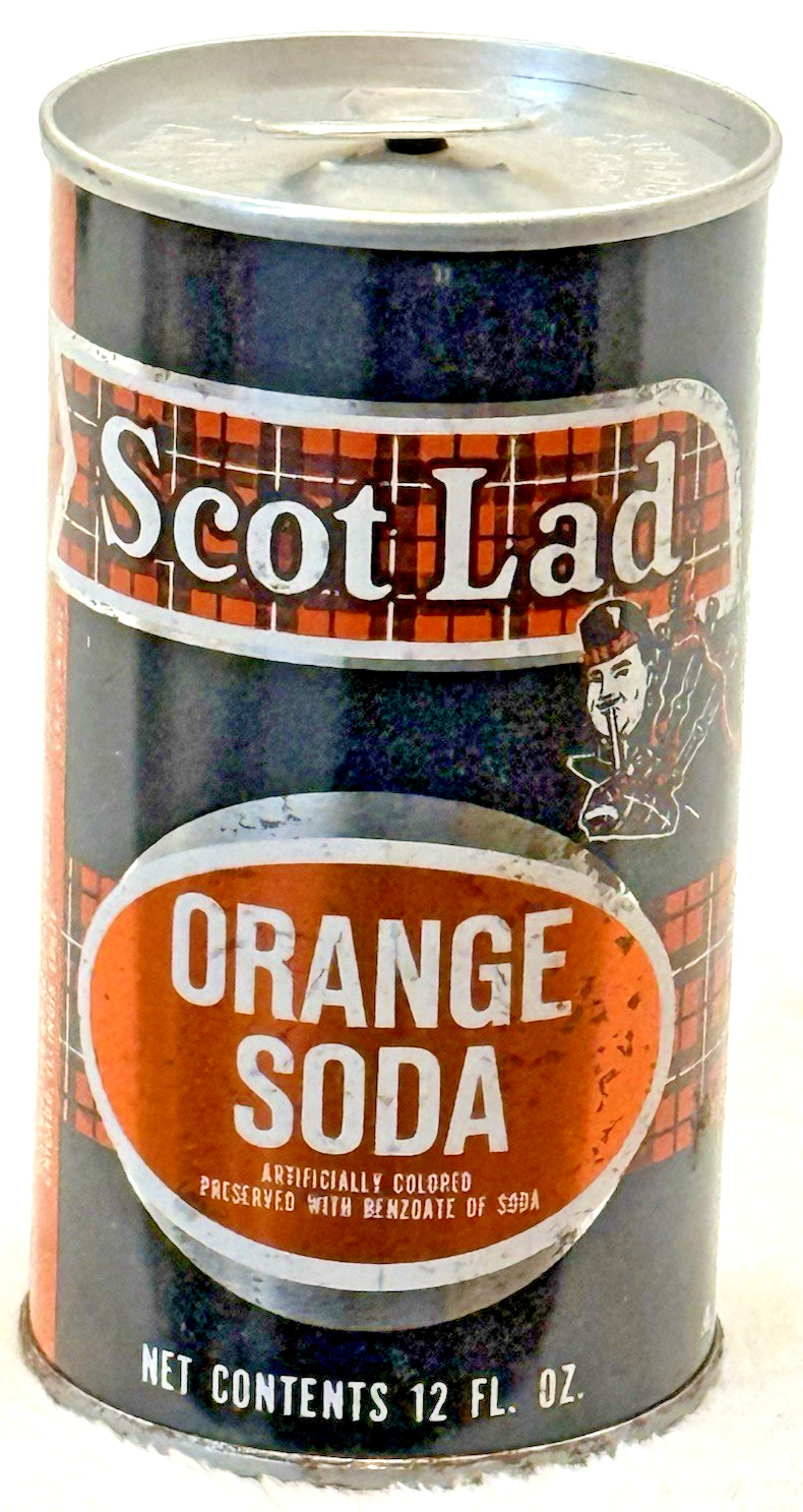 Vintage 1970’s Scot Lad-Irish Orange🍊Soda-12 oz-Steel Soda-Pop Can-Empty