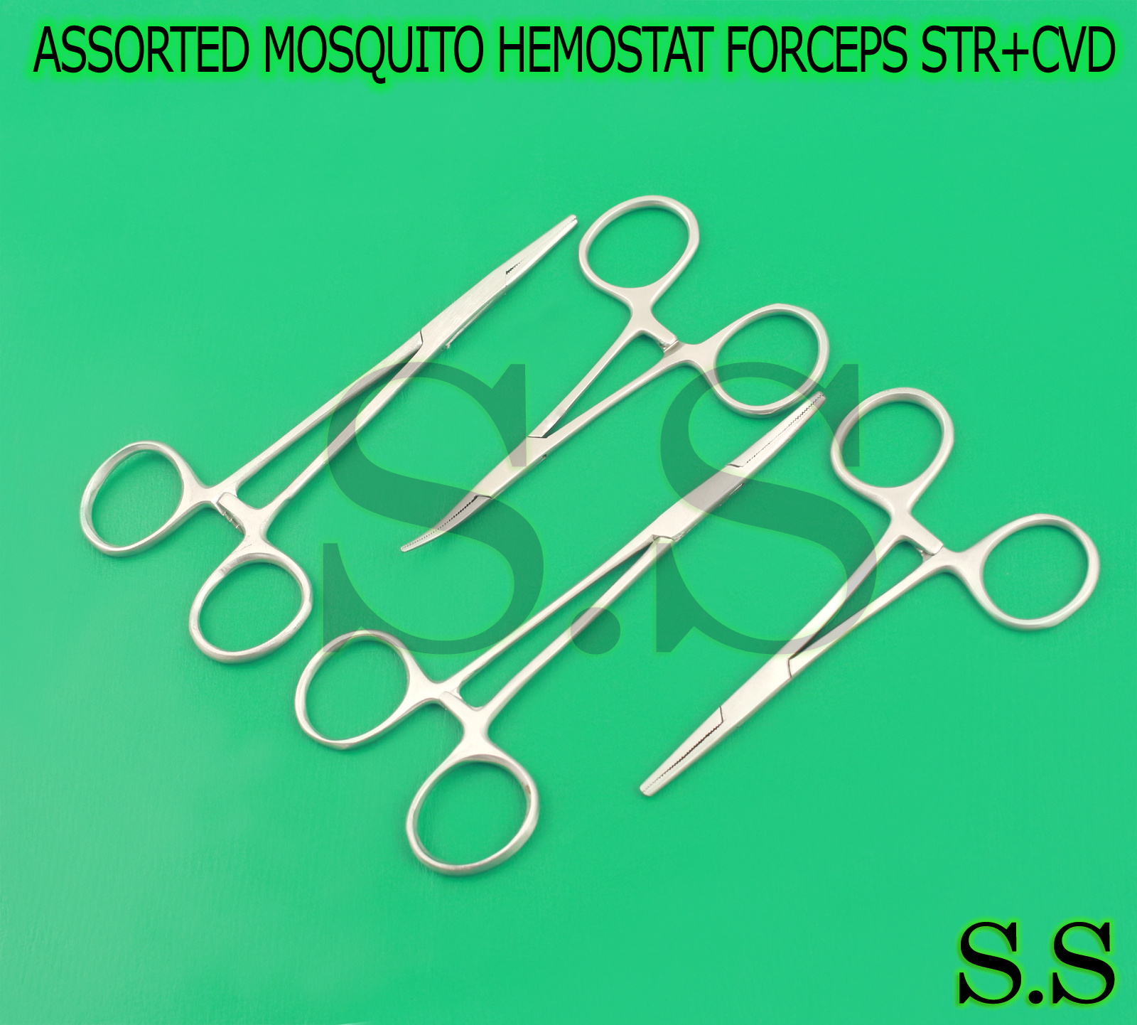 4 ASSORTED MOSQUITO HEMOSTAT FORCEPS STR+CVD SURGIVAL VETERINAY INSTRUMENTS