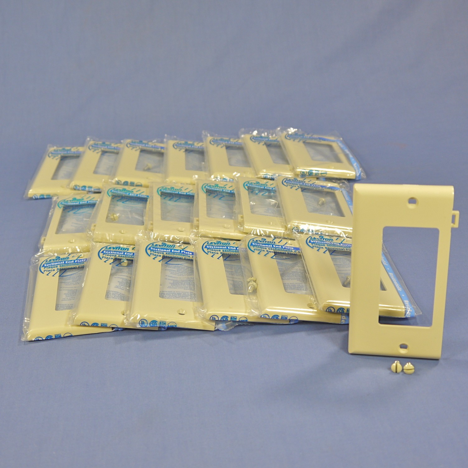 Leviton PSE26-I Ivory Decora GFI End Panel Unbreakable Sectional Wallplate 20pcs