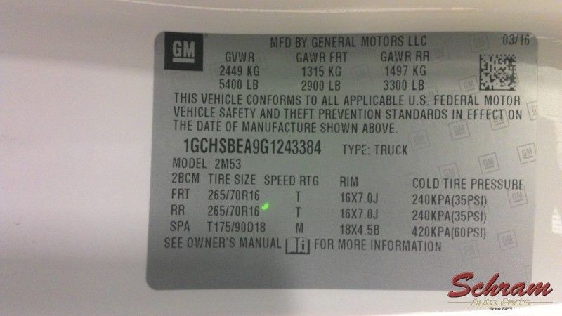COLORADO 2016 Spare Wheel Carrier 1764080