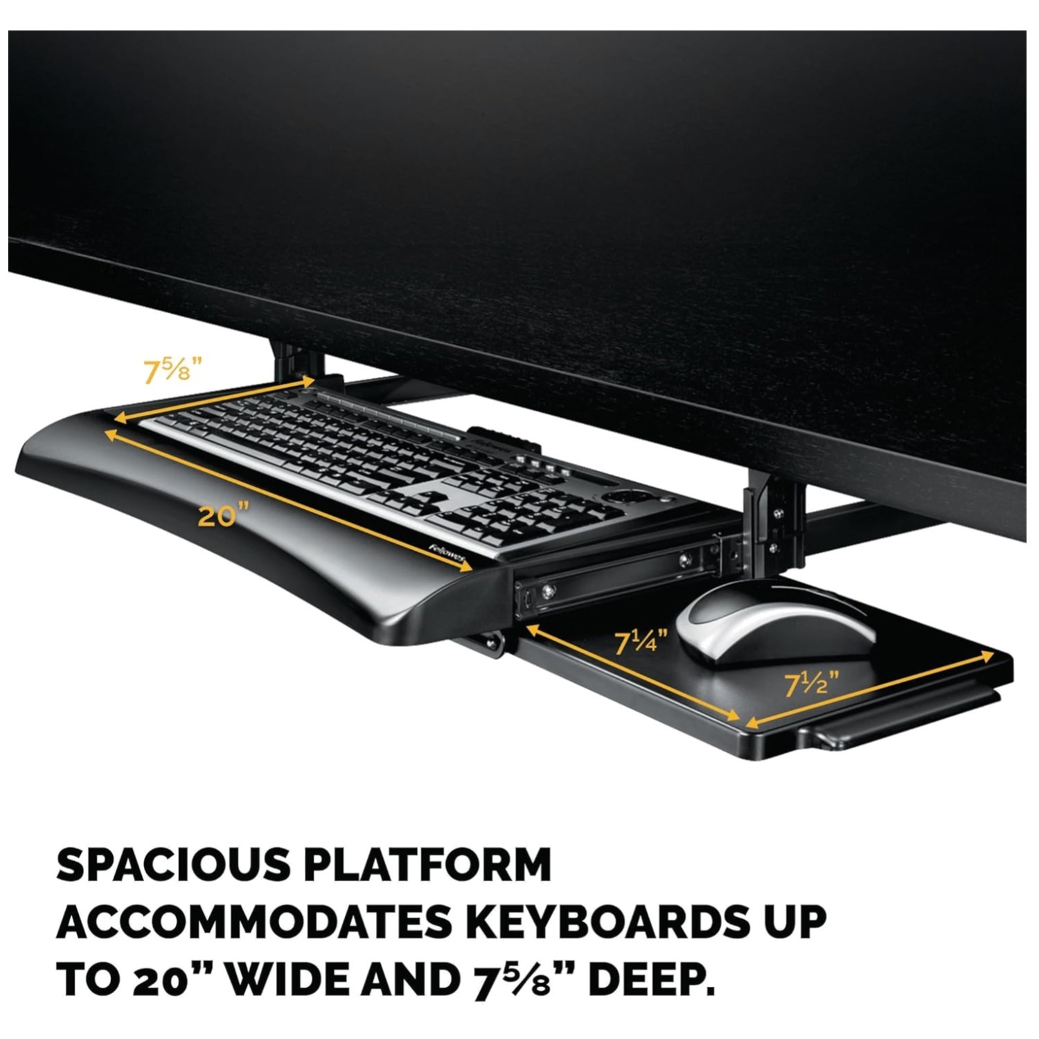 Adjustable Keyboard Tray - Black/Silver
