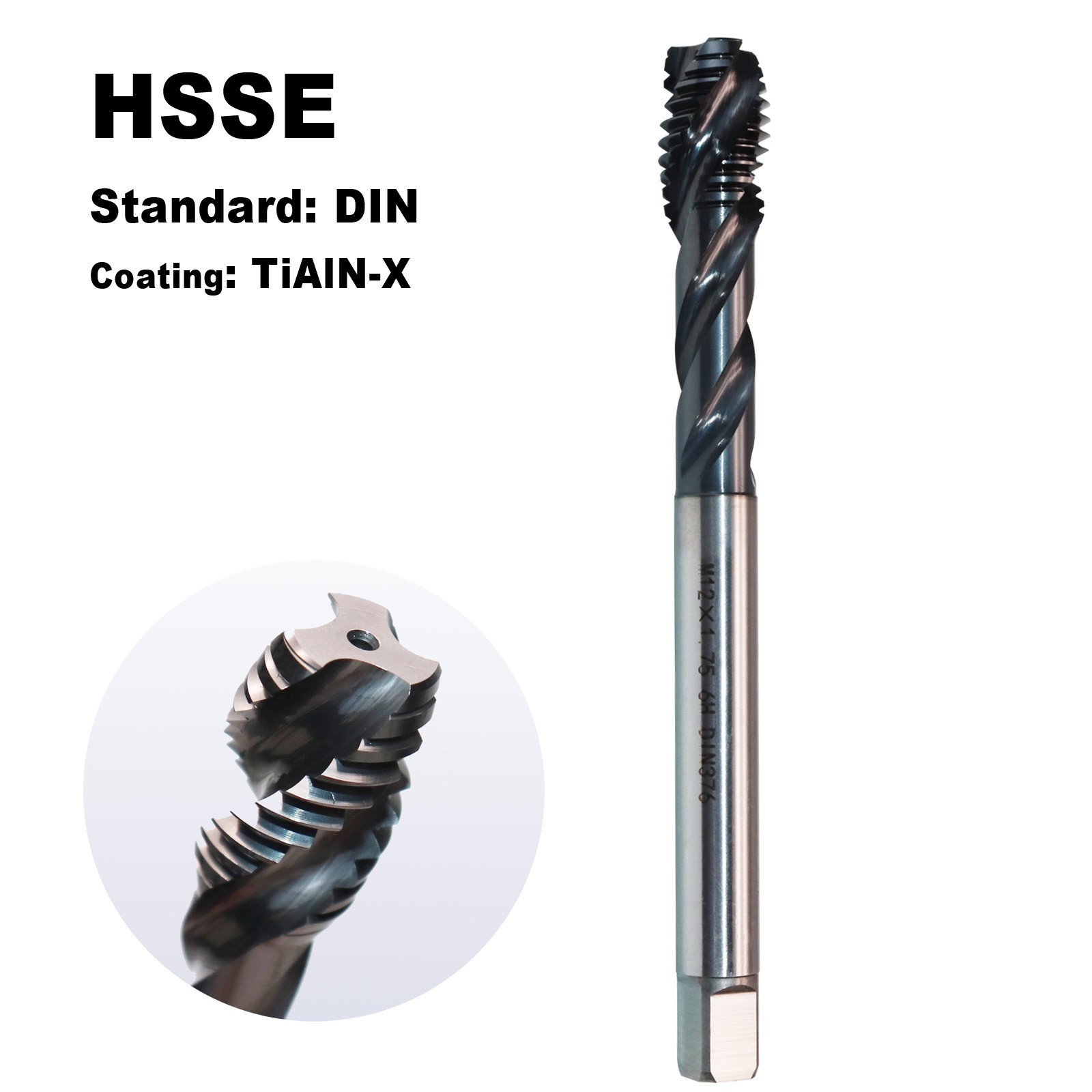 1PCS HSSE Spiral Fluted Taps Drill Set Threading Tools for Machine Metal M3-M18