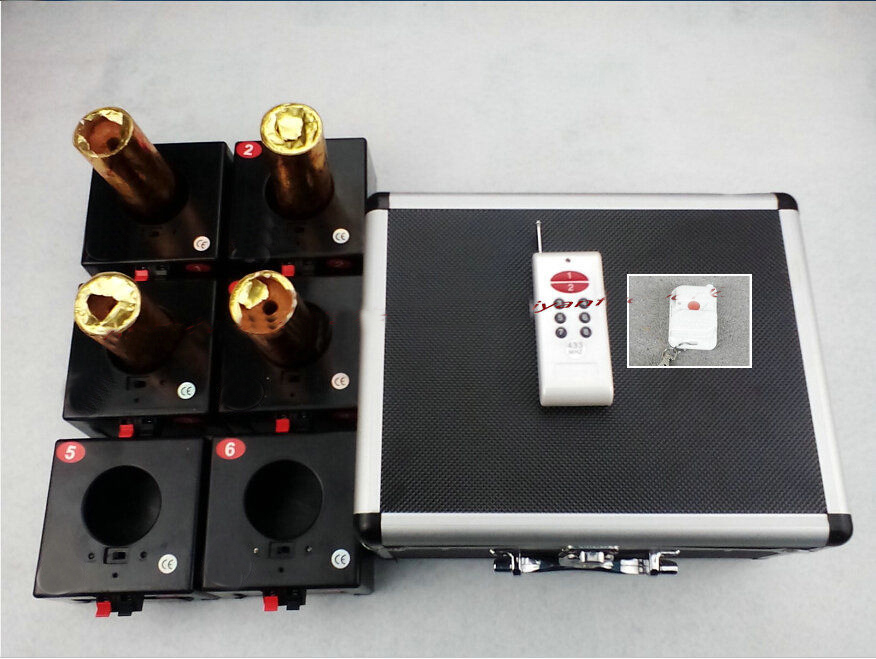 New+6Cue Cold fireworks firing system+2Remote+wedding equipment+Salvo Fire