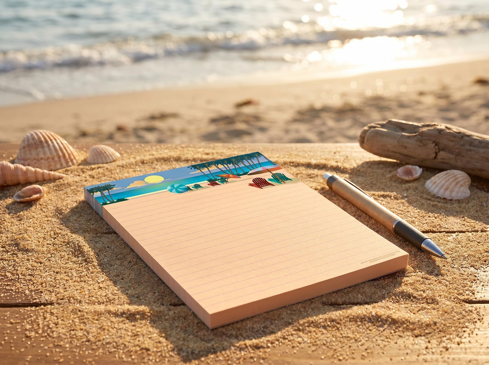 Stonehouse Collection Beach Notepad Pack 4 Assorted USA Made