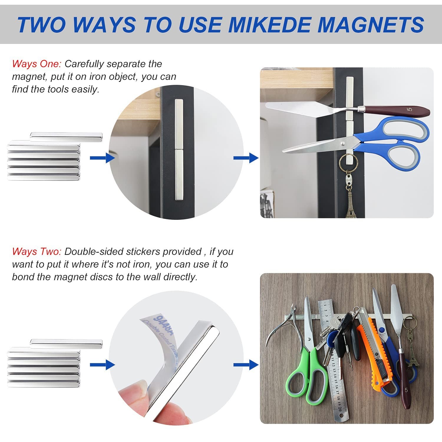 Versatile 12 Pack Neodymium Magnets with Strong Adhesive for Crafts & Workspaces