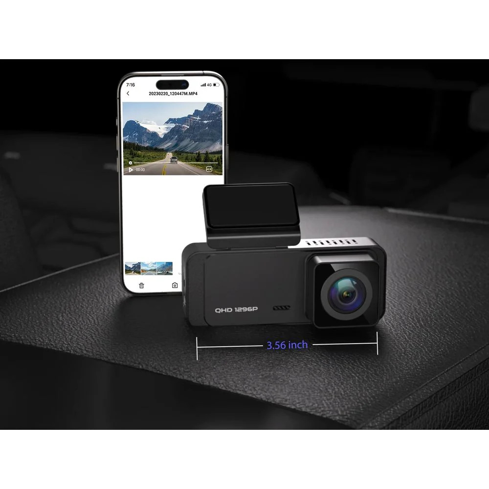 A03 Dash Cam Front WiFi 1296P Black