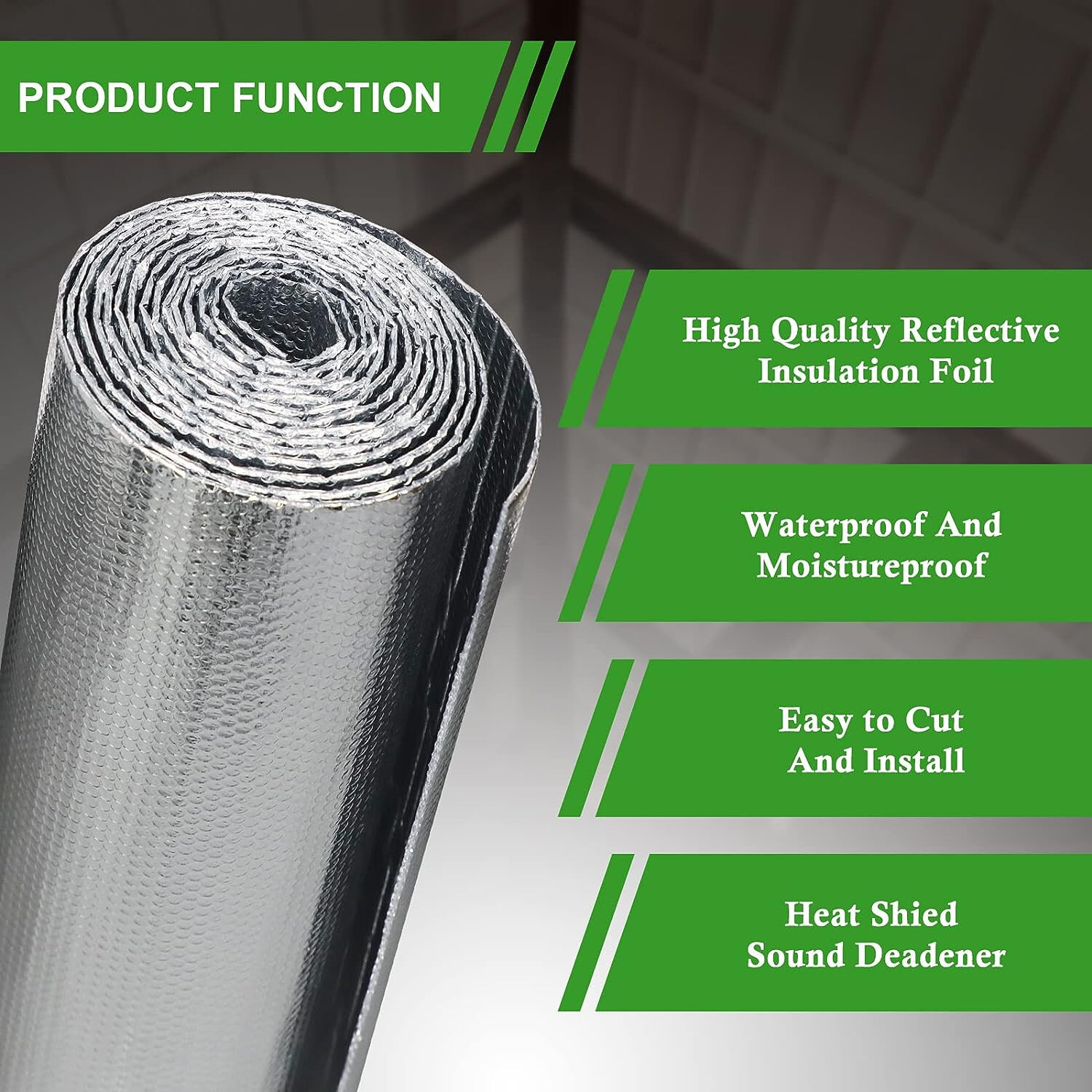 Reflective Foil Insulation Bubble Roll Reflectix Heavy Duty Double Sided 4x25