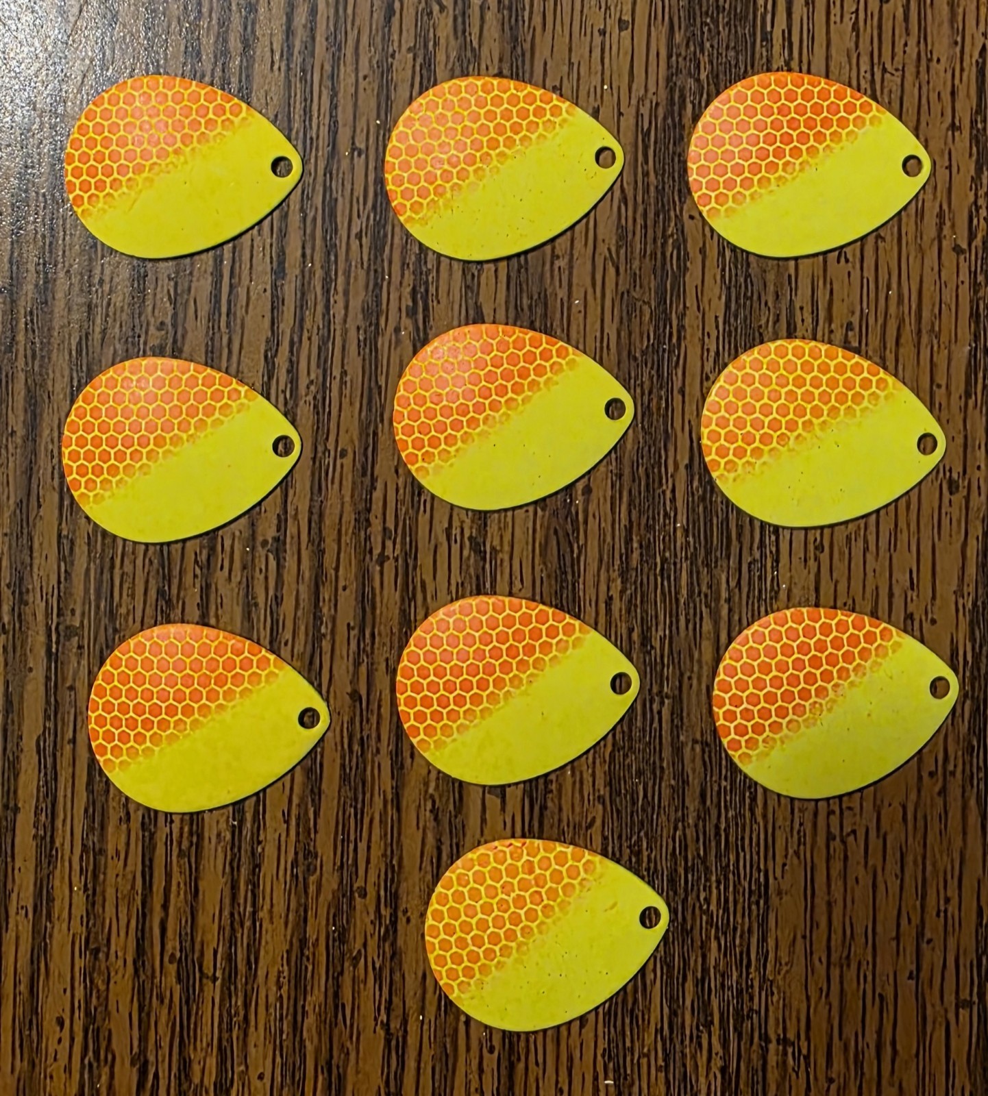 #4 Colorado Spinner Blades Yellow w/Orange Scale Pattern (10 Pack)