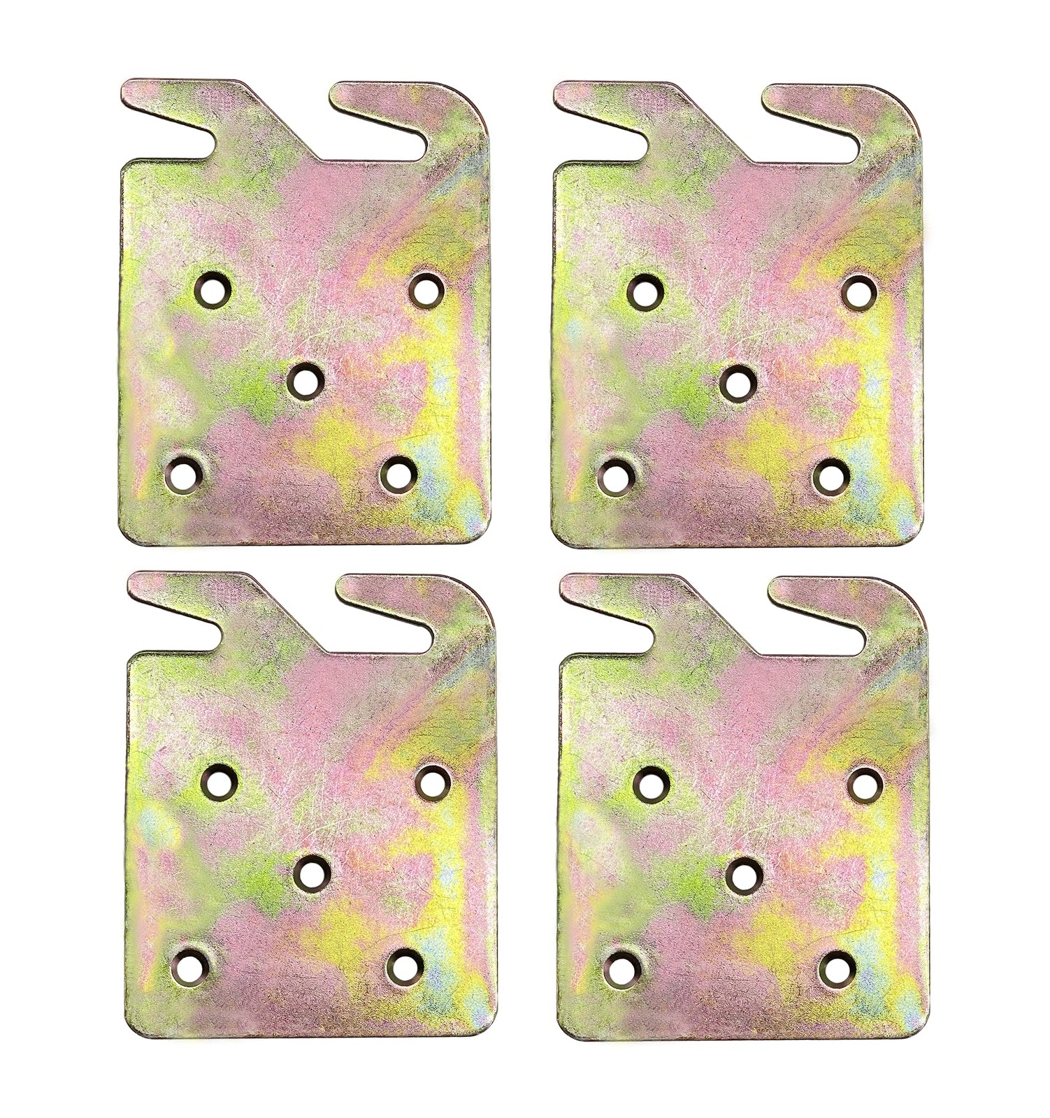 Yongle Store Wood Bed Rail Hook Plates,Pack Plates, Gold