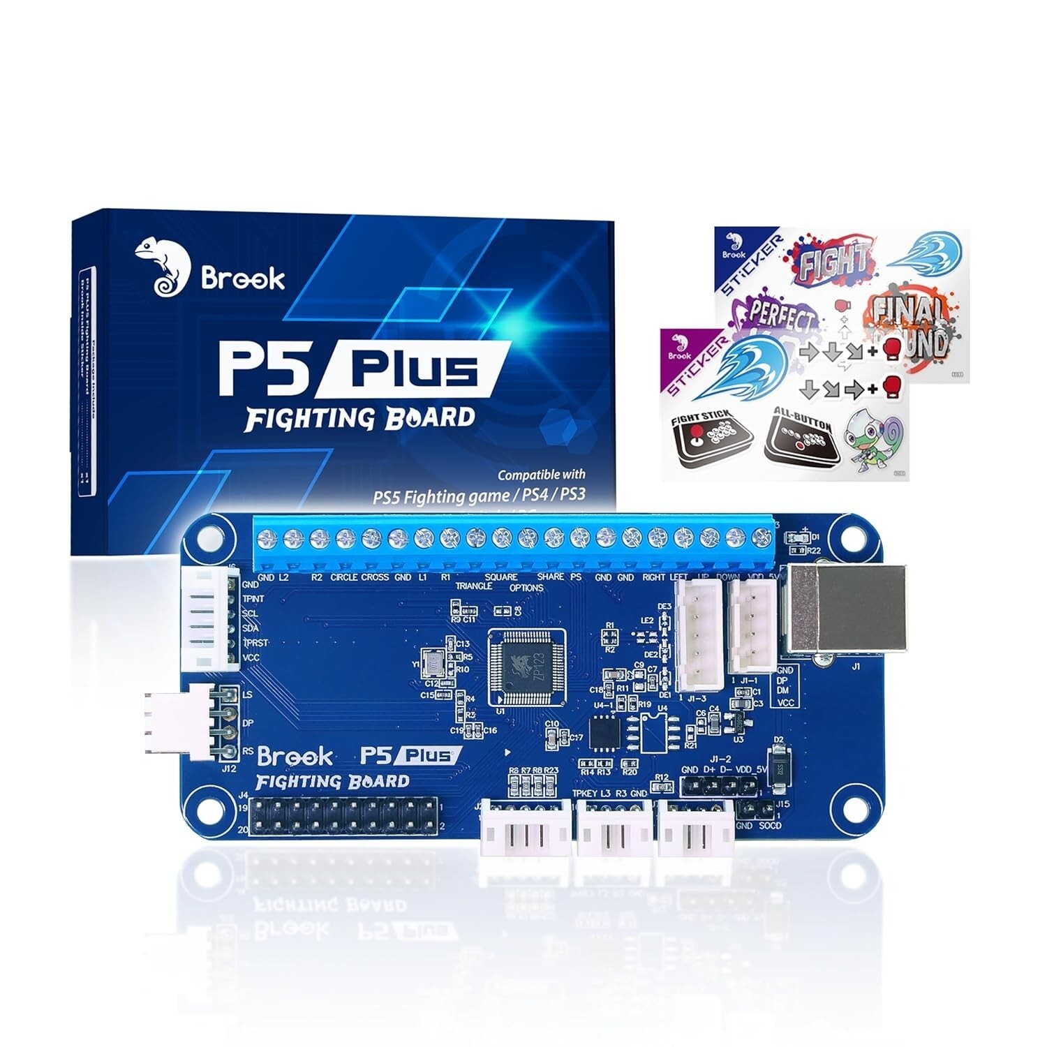 Brook P5 Plus Fighting Board for PS5 Fighting Games/PS4/PS3/Switch/PC (X-Input)
