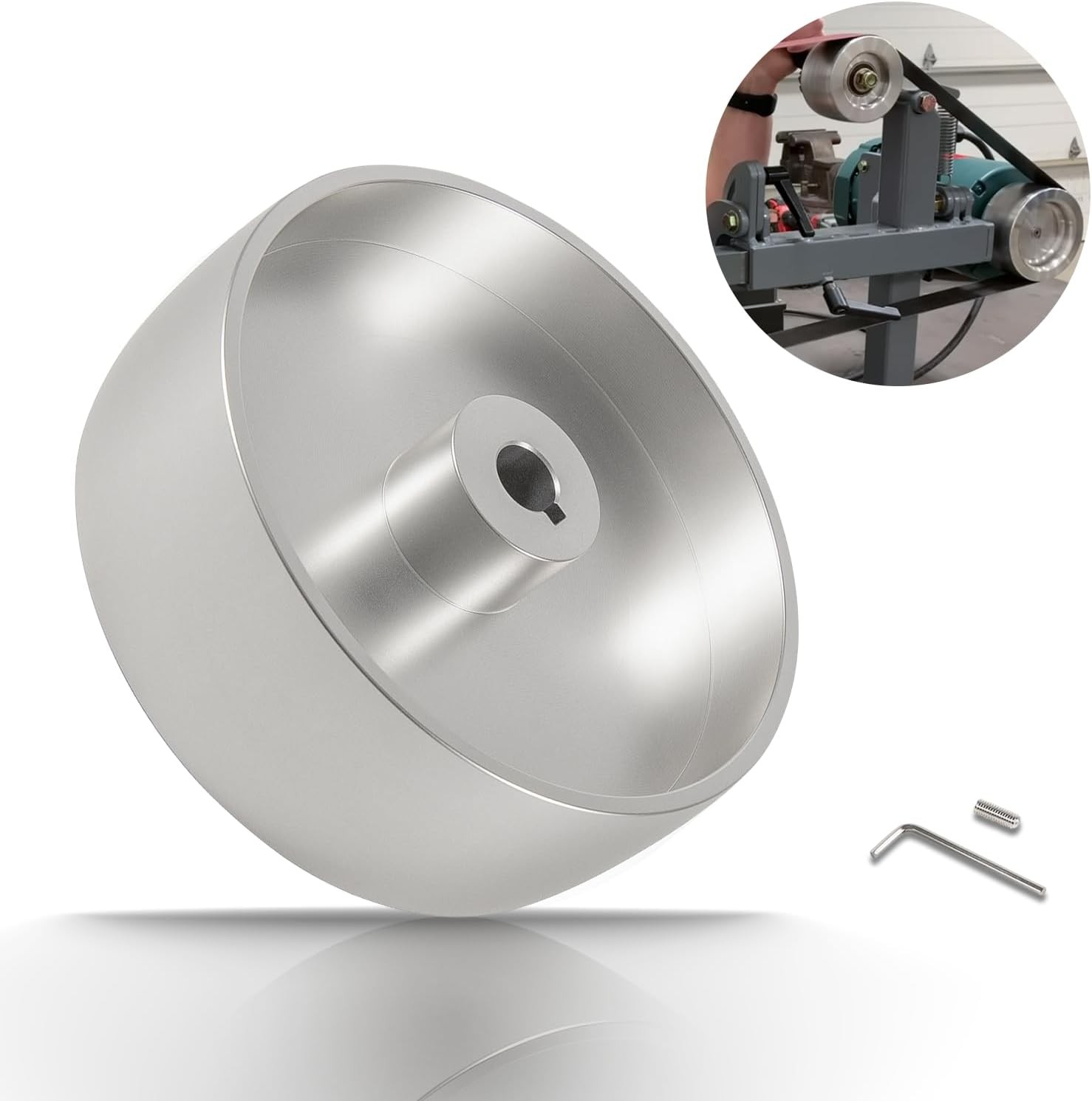 Belt Grinder 2x72 Wheel Set for Knife Grinder 6" Drive Wheel Crowned 5/8" Hole