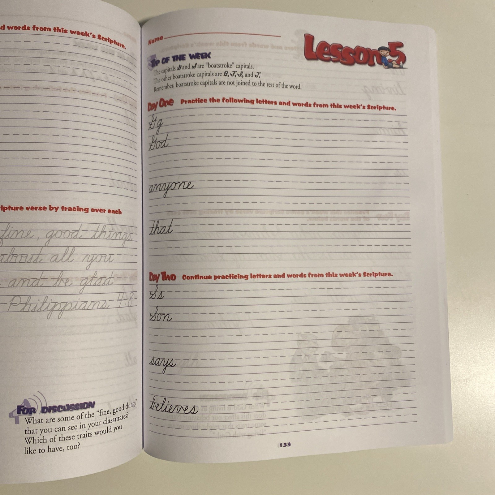Water Damaged Handwriting T Transition Student Worktext (Reason for Handwriting)