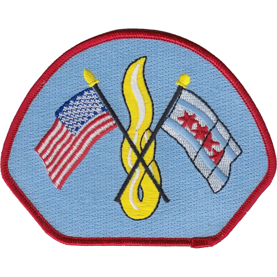 CHICAGO FIRE DEPARTMENT SHOULDER PATCH: Baby Blue Background