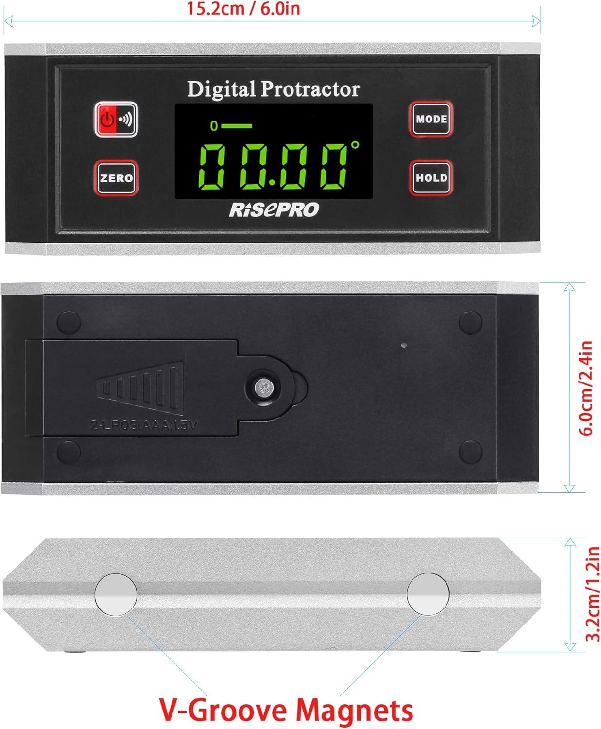 Inclinometer, Digital Protractor Angle Finder Level Inclinometer Magnetic V-G...