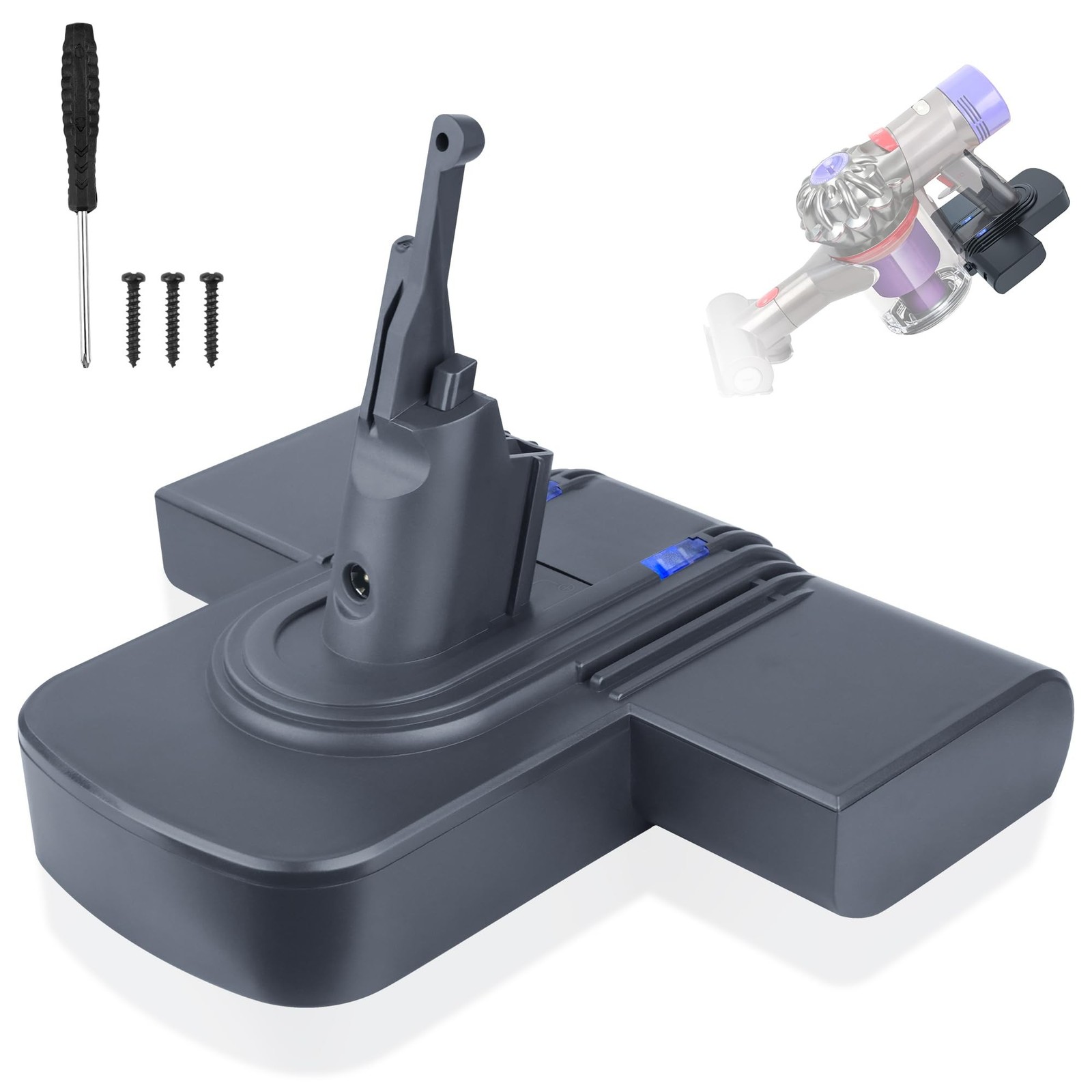 Upgraded 8000mAh Replacement Battery for Dyson V8, 21.6V Li-ion Battery Compa...