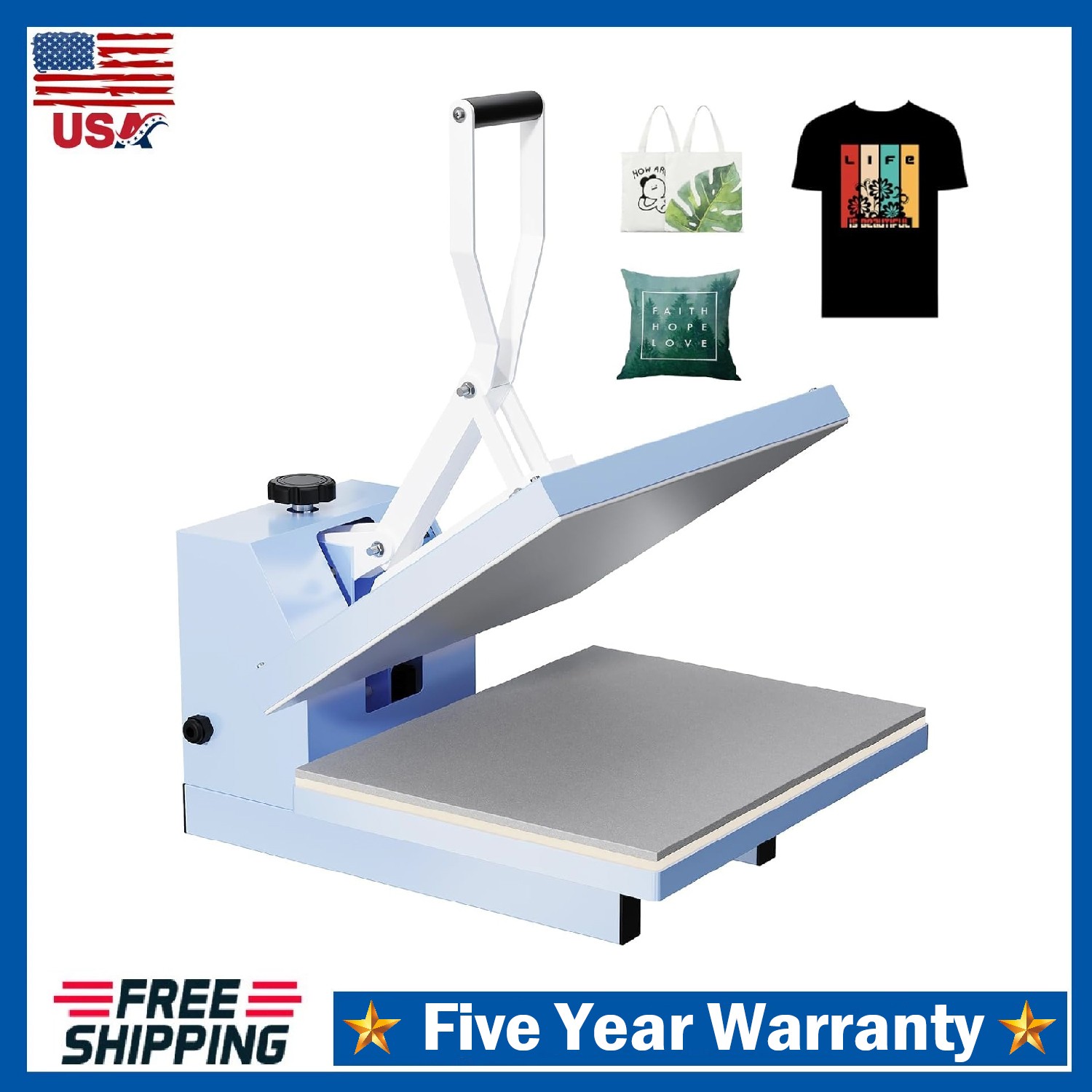 16"x24" Heat Press Machine T-Shirt ,Digital Clamshell Transfer Sublimation Print