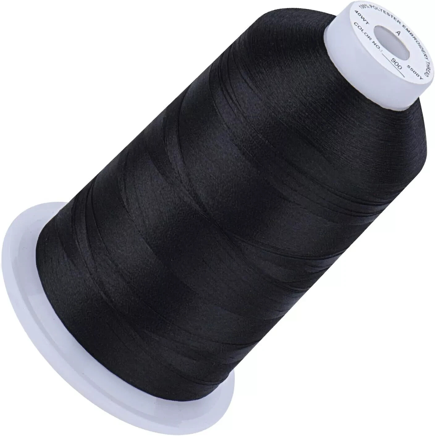 Embroidery Thread 5500 Yards Black 900, 40Wt 100% Polyester for Brother