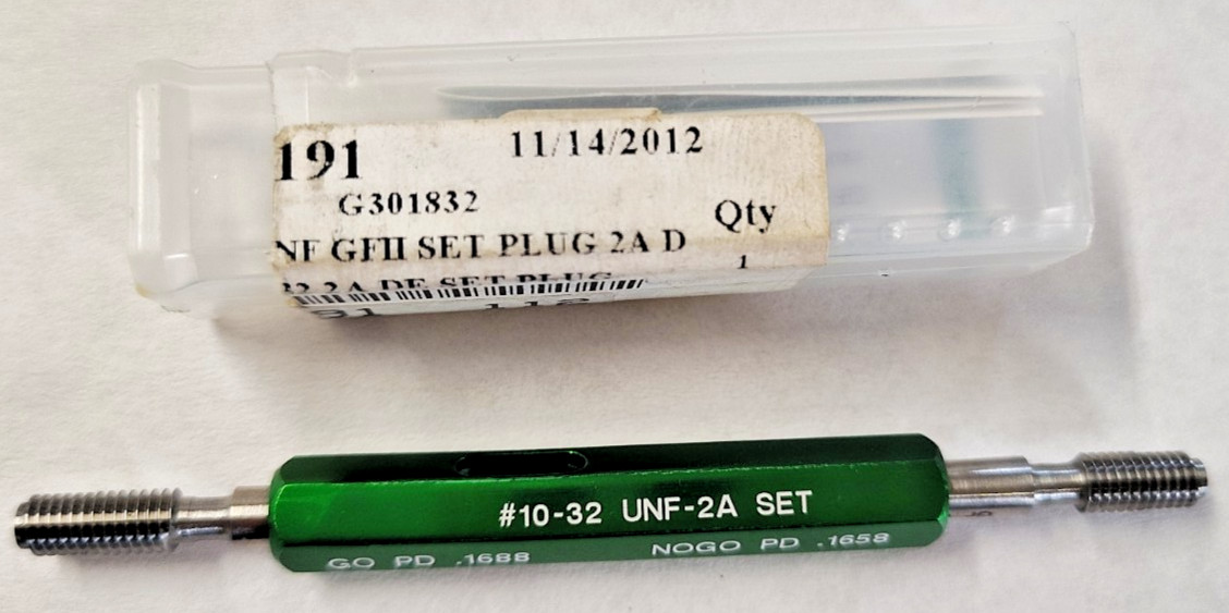 GF Gage 10-32 Truncated Taper Lock Gage Go/NoGo Class 2A 55332191