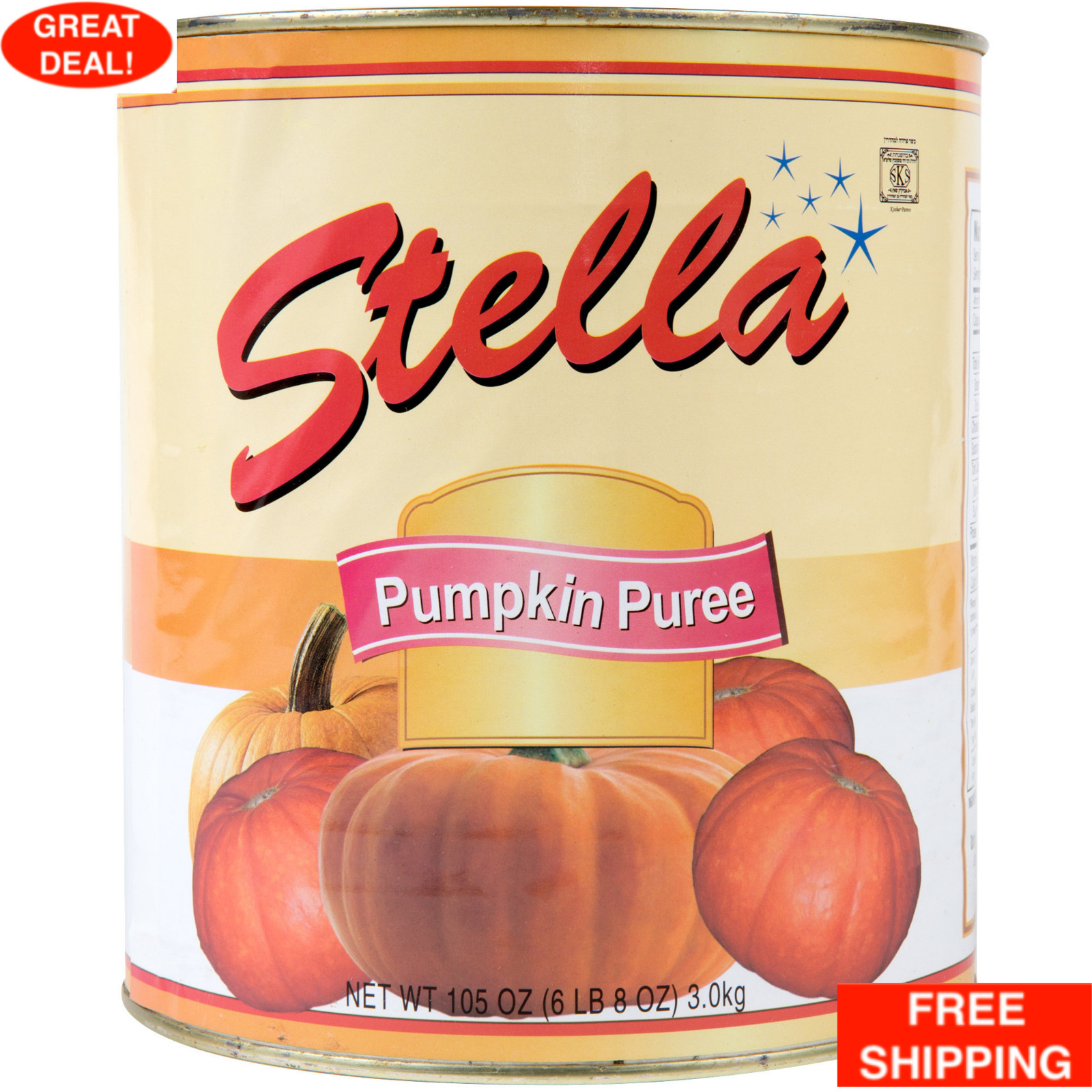 (6/Case/#10 Cans) 100% Pure Canned Pumpkin Pie Filling Versatile Ingredient