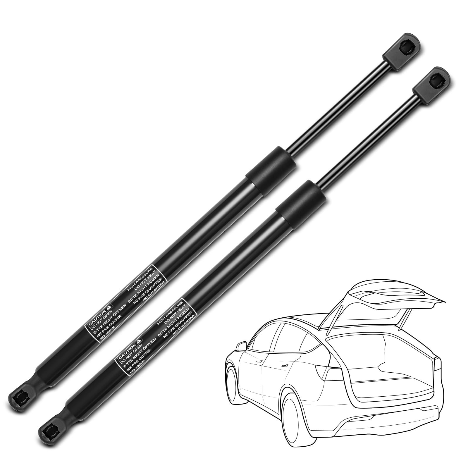 Pair Rear Liftgate Struts 09-16 for Chrysler Town Country Dodge Grand Caravan Ro