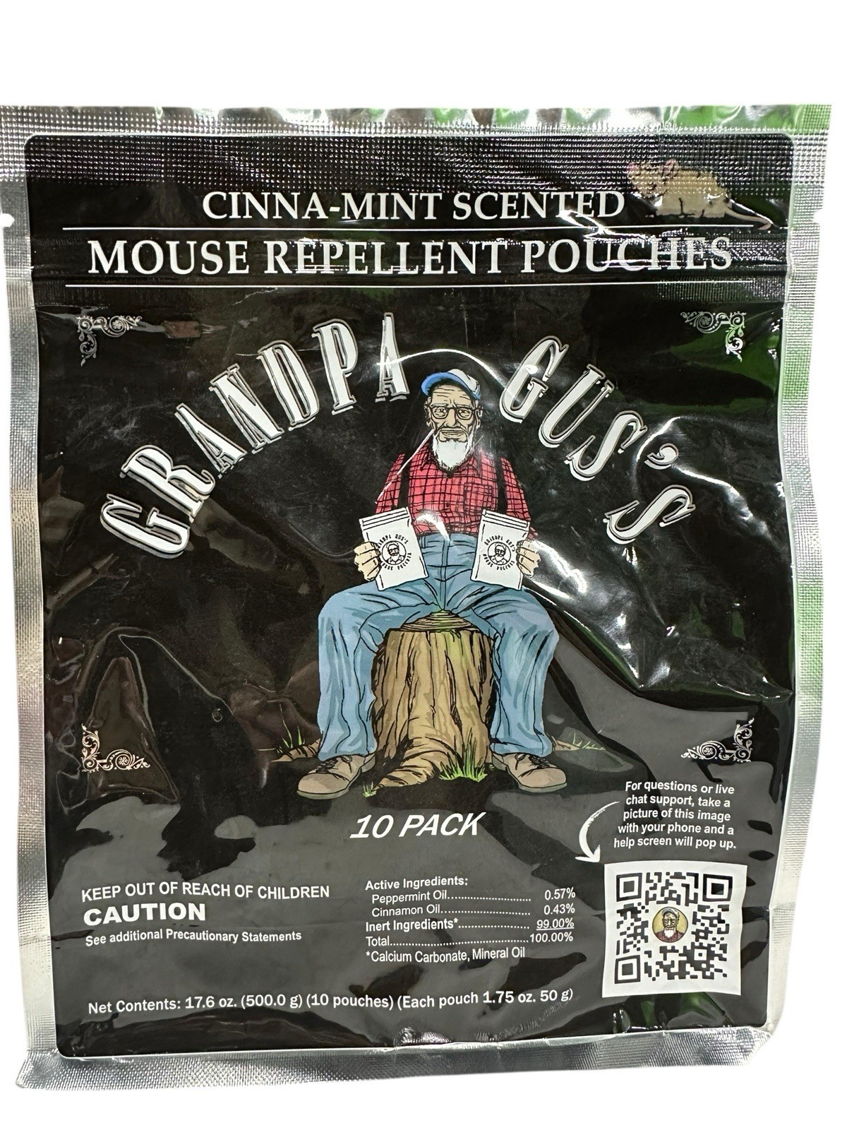 Grandpa Gus’s Mouse Repellent Pouches, Peppermint & Cinnamon, 10-Pack FreeShip