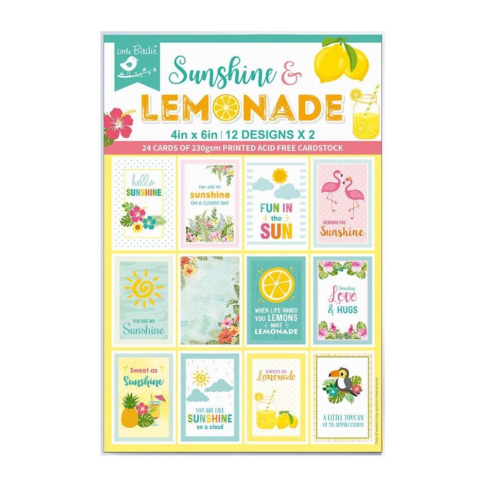 Little Birdie Journaling Cards4"X6" 24/Pkg-Sunshine & Lemonade