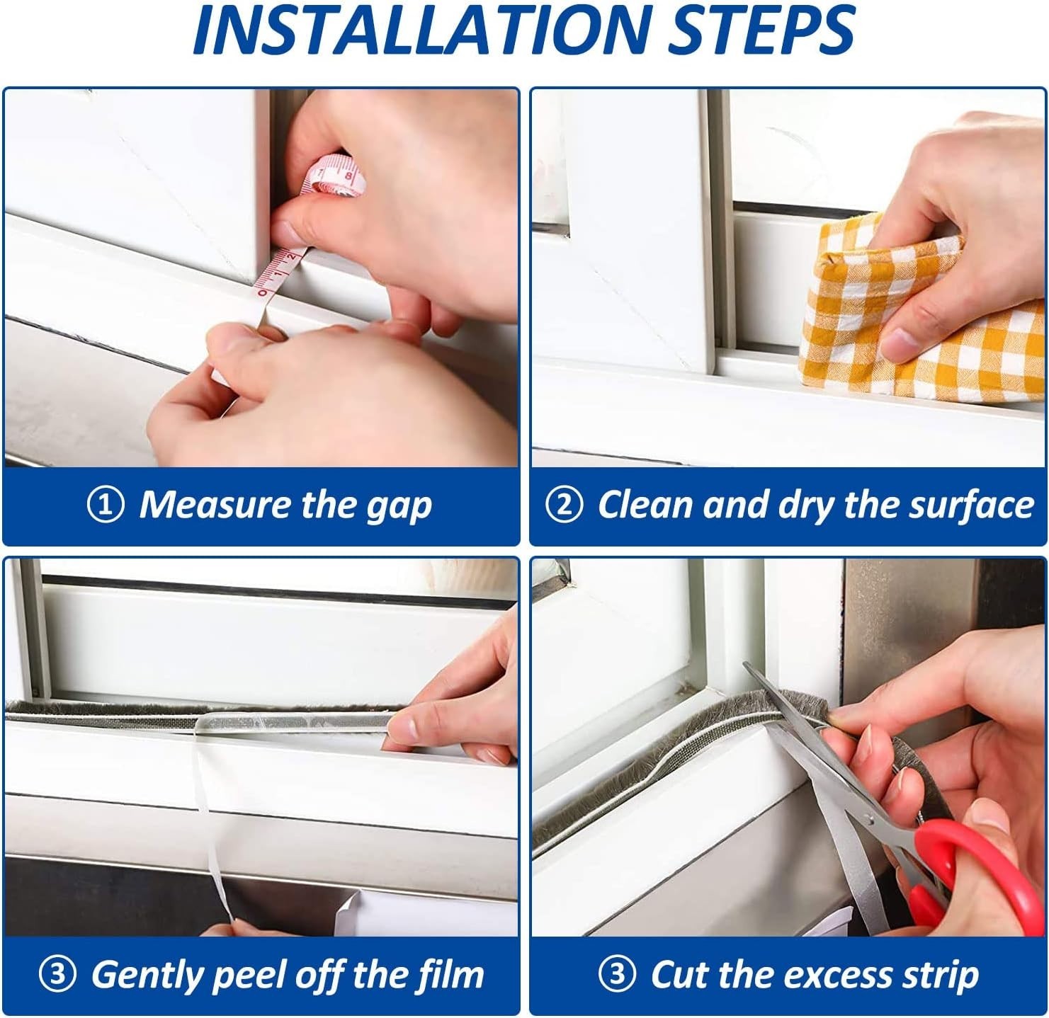 33FT Brush Weather Stripping - Weatherstripping for Sliding Windows/Glass Doors,
