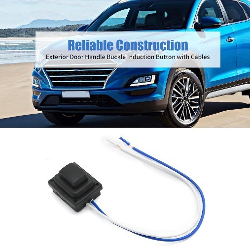 Exterior Door Handle Buckle Induction Button with Cables, Replacement for 2015 2