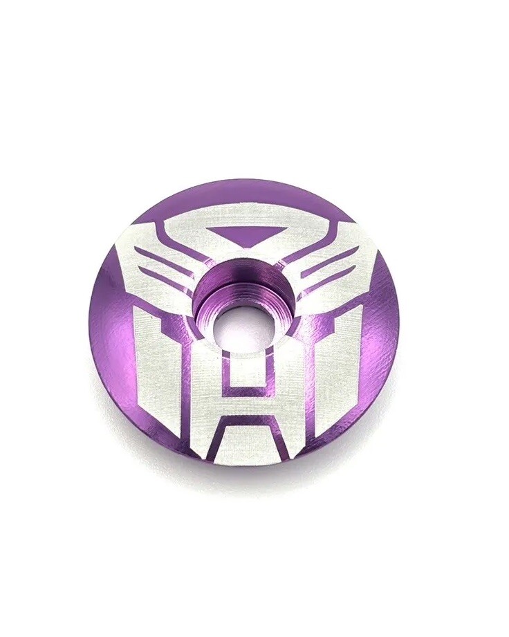 ROBOTS - Bicycle Headset Top Cap 1 1/8" Purple Stem Cap Bike Transformer