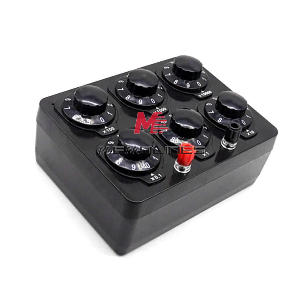 0-99999Ohm Simple Resistance Box 6knobs Resistor Electricity Teaching Instrument