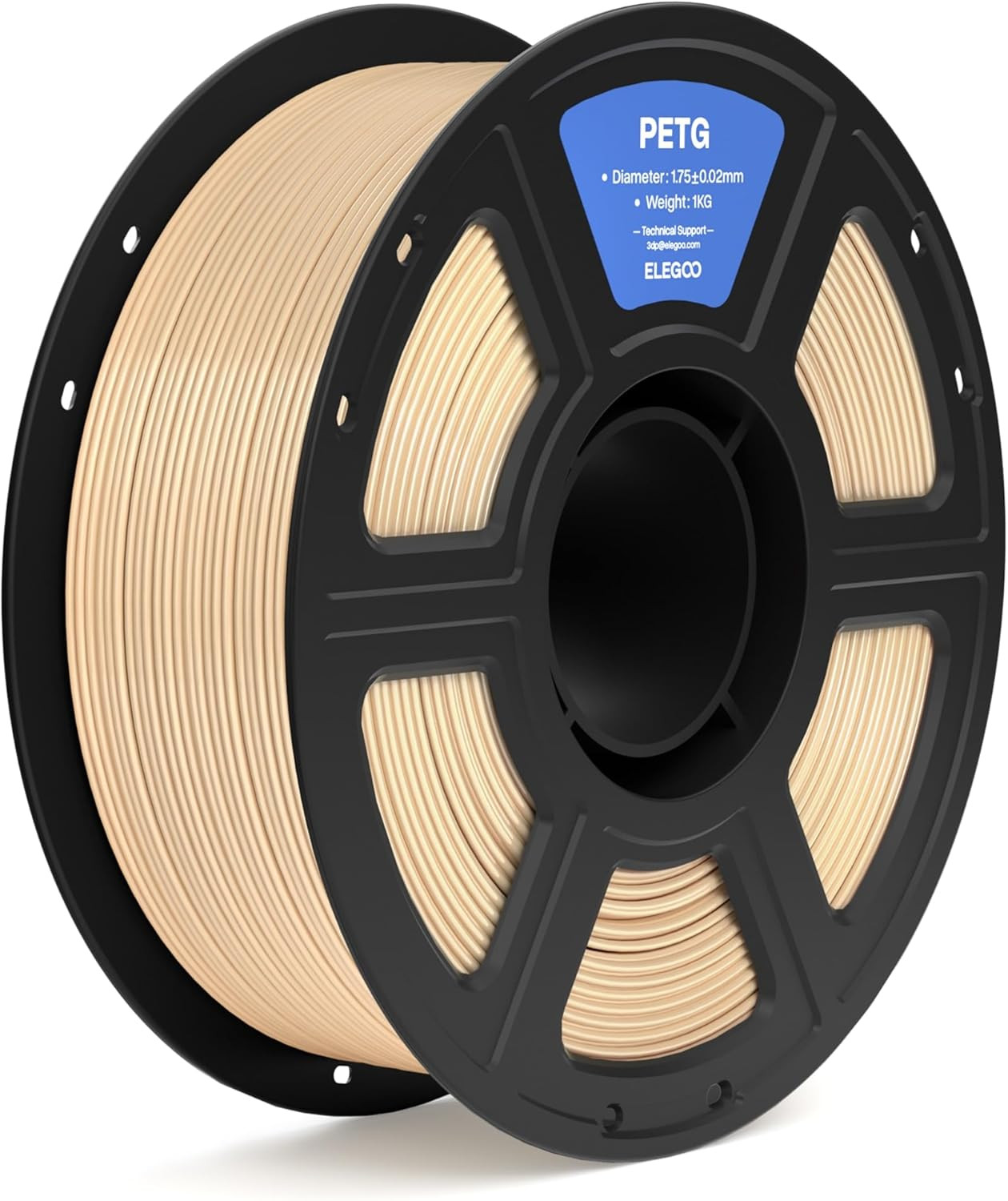 PETG Filament 1.75Mm Beige 1KG, 3D Printer Filament Dimensional Accuracy +/- 0.0