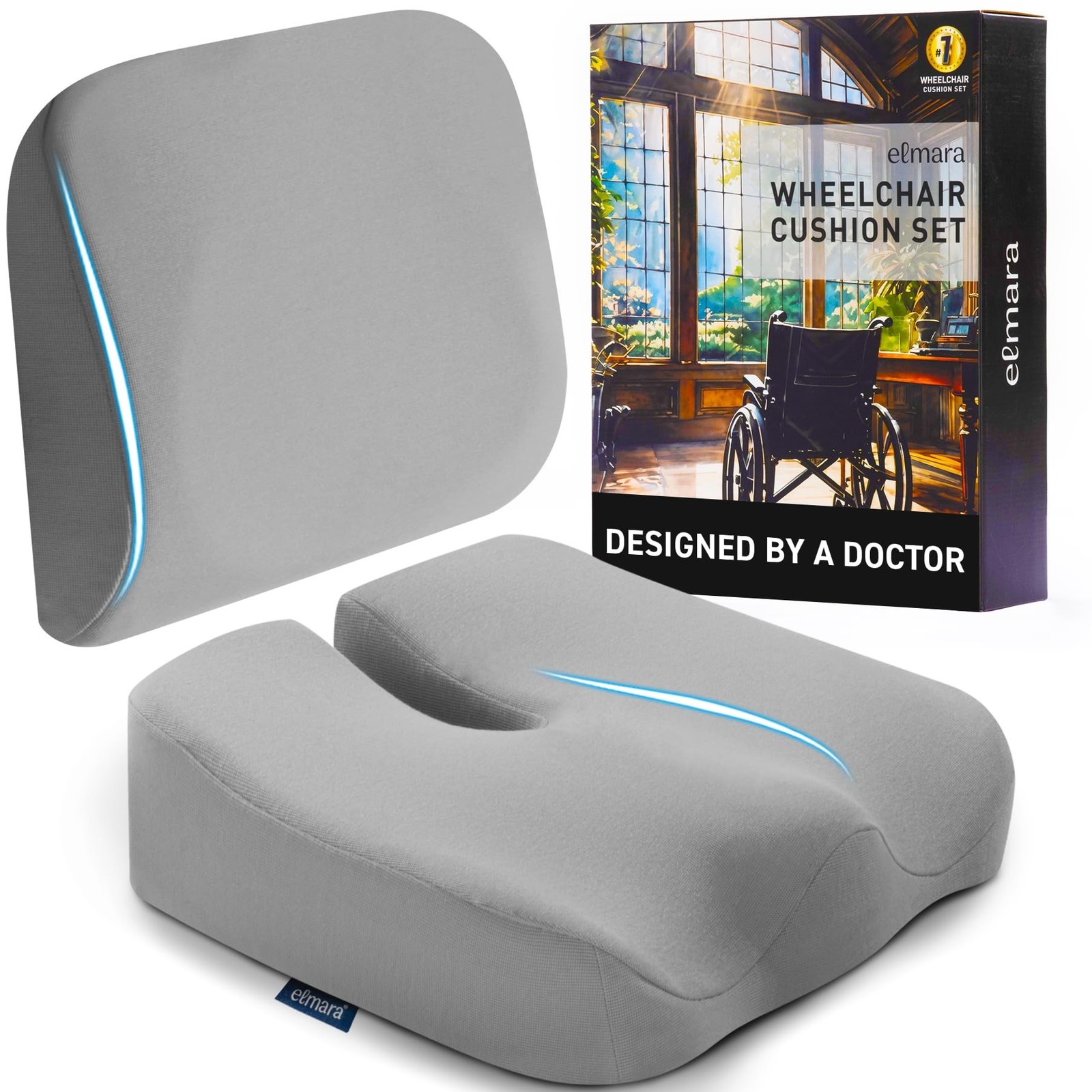 Elmara Doctor-Designed Wheelchair Seat Cushion Set – The Ultimate Comfort