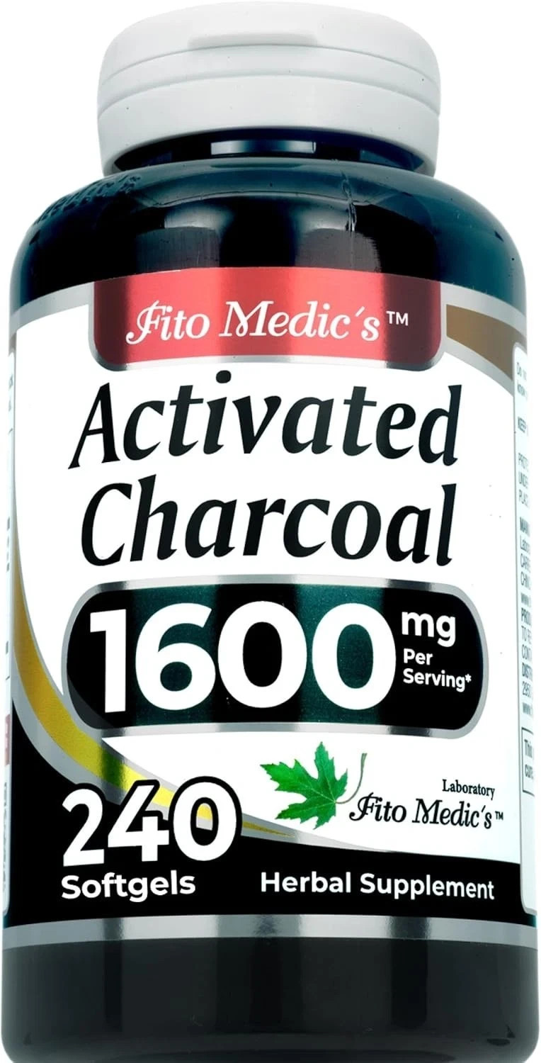 Activated Charcoal Vegan Capsules 1600mg 240 Absorbent Ultra high Absorption US