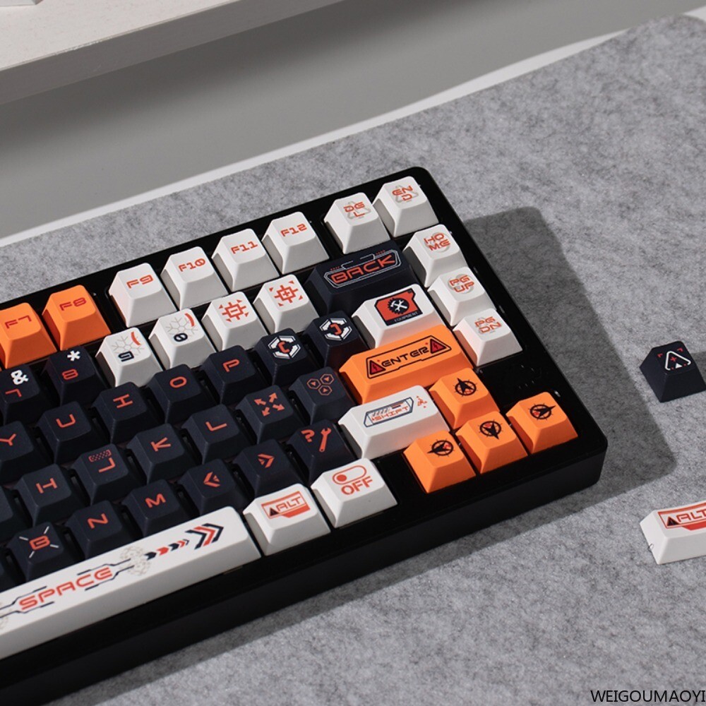 DIY PBT Cyberpunk Mechanical Future Keycaps Cherry Profile Set for Cherry MX