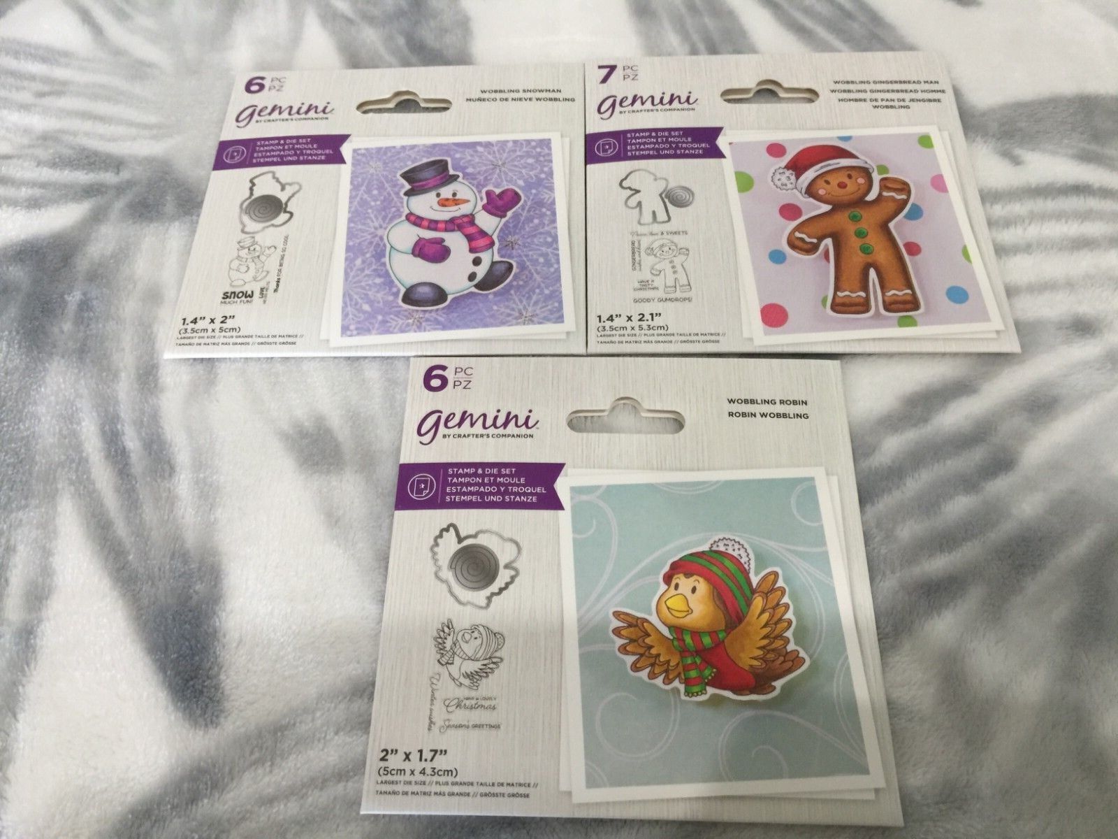 LOT OF 3 Gemini Christmas Wobbler die and stamp set Wobbling New