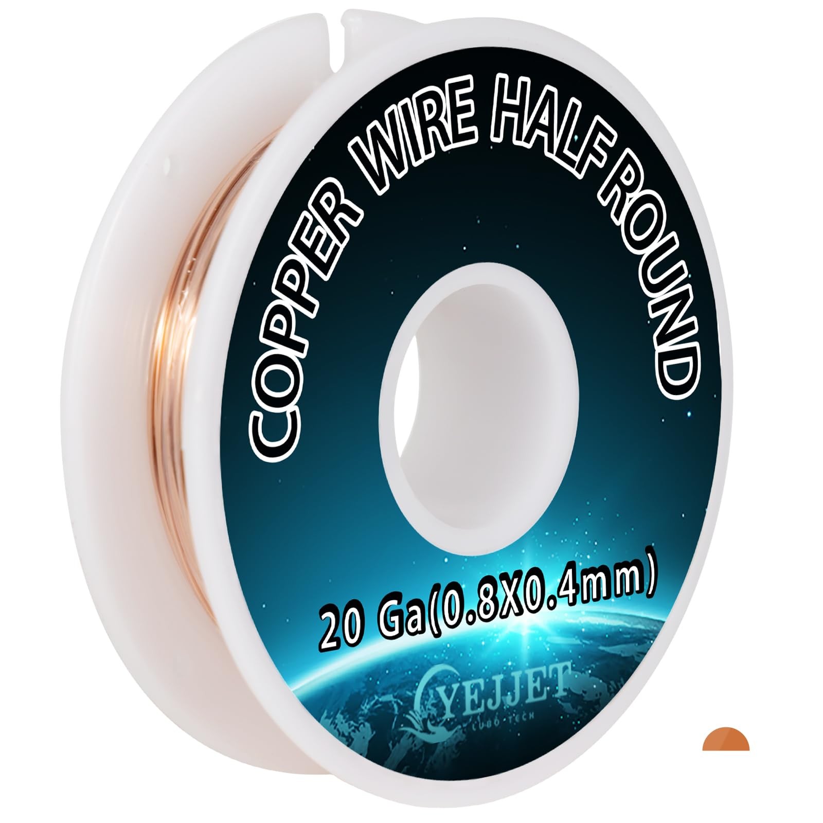 Extra Long 20 Gauge Copper Wire Half Round - 3.0 oz 115 Feet Conductive Metal...