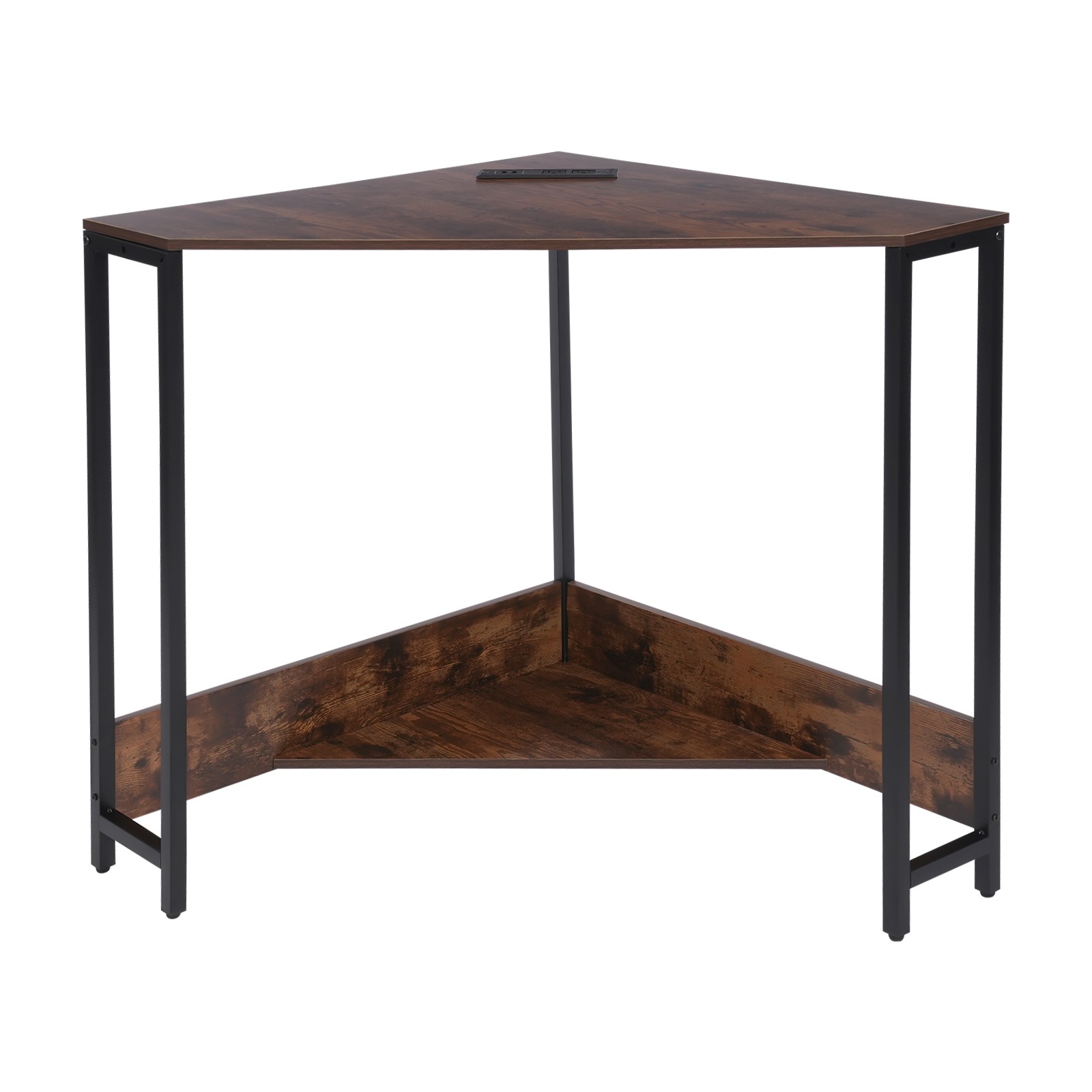 68*68*75cm Corner Desk, Small Desk with Outlets, Corner Table for Small Space
