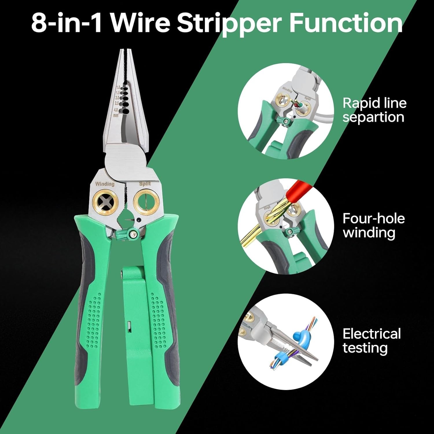 Wire Stripper Pliers Multi-Function El 8 in 1 Wire Stripper with Voltage Tester