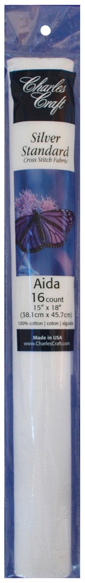 Silver Label Aida 16 Count 15"X18" Soft Tube White
