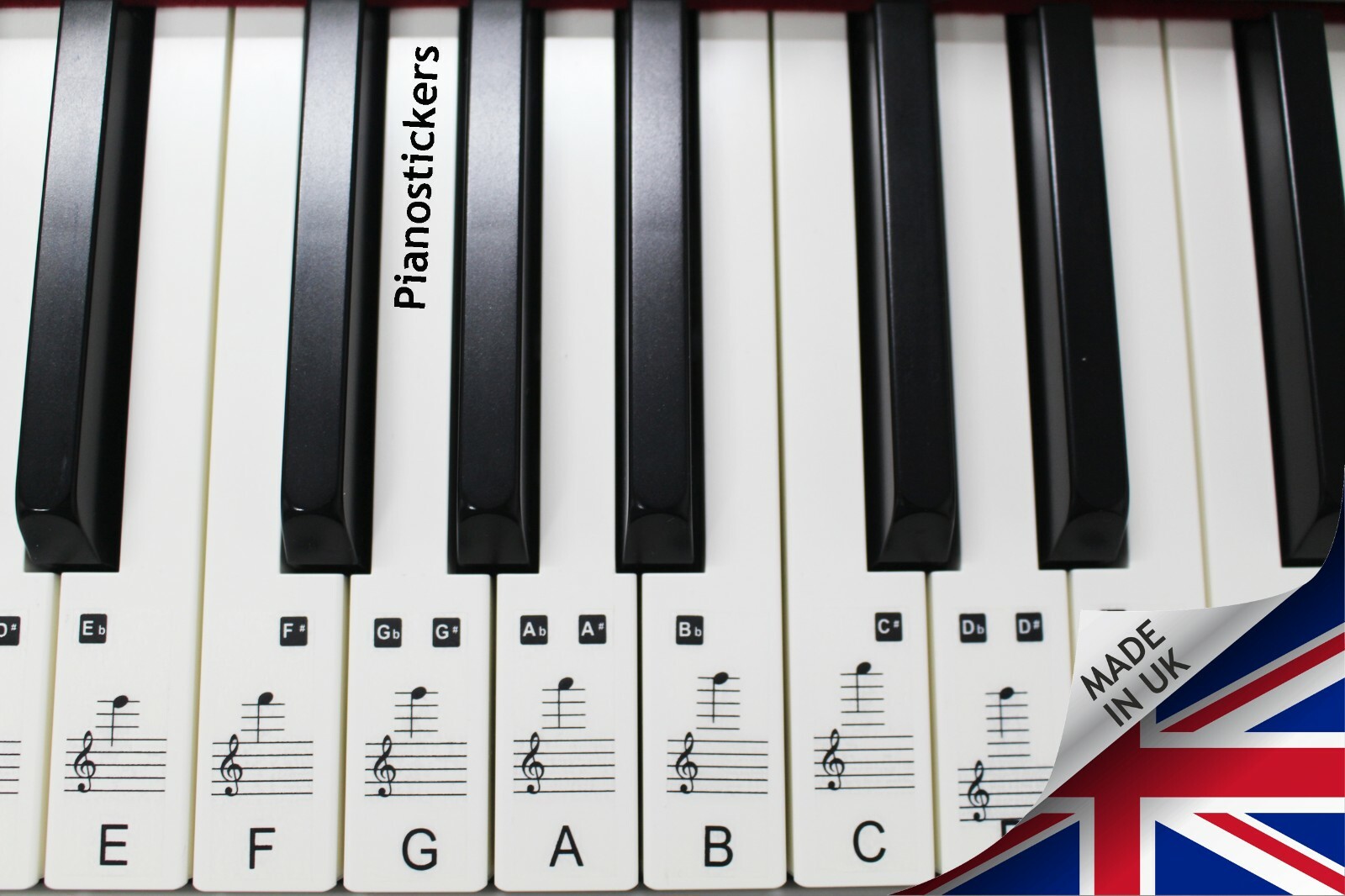 Music Keyboard or Piano Stickers 88 KEY SET  learn to play faster white stickers