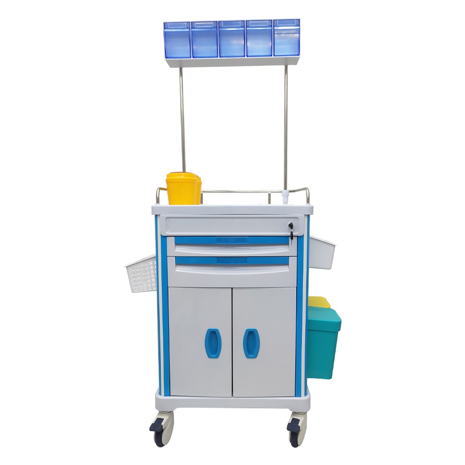 Mobile Emergency Crash Cart Medical Anesthesia Trolley Medication Storage Cart